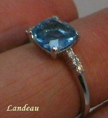 2.4 ct natural gems sky blue topaz with cz accents sterling silver ring (6.75)