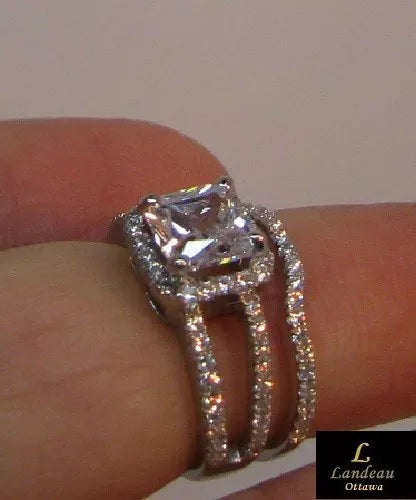 Lab Created engagement ring 2.25 ct princess-cut diamond wedding set (5.5)