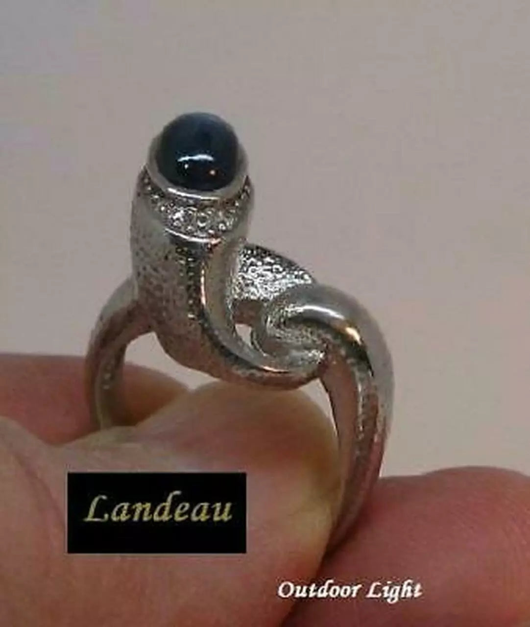 1.24 ct natural gem BLUE STAR SAPPHIRE SILVER RING (7.25)