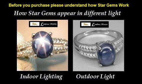 1.4 ct natural gems 6 Rays Star Sapphire Silver Ring ( 6 )