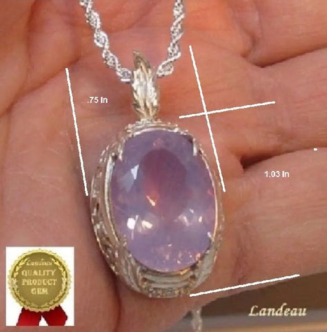 17.33 ct natural gem rare lavender amethyst silver gemstone pendant v