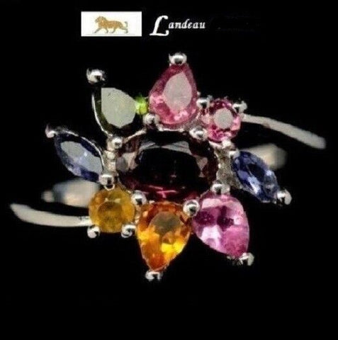 multi gem tourmaline ring