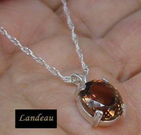 6.65 ctnatural gem topaz gemstone sterling silver pendant & necklace