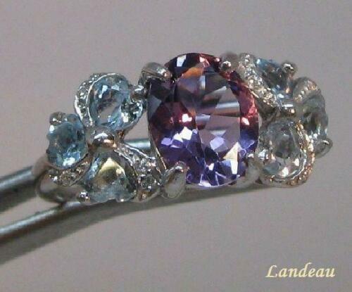 6.2 ct natural gems change in color amethyst gold on s. silver ring (8.75)