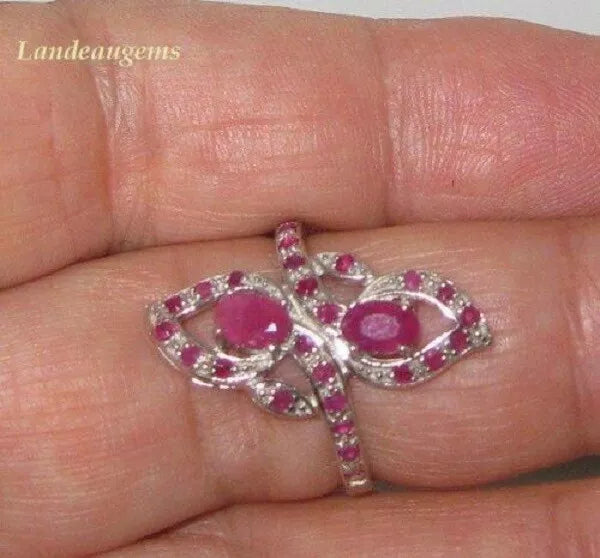4.6 ct natural gems unique red ruby gold on sterling silver ring (9)
