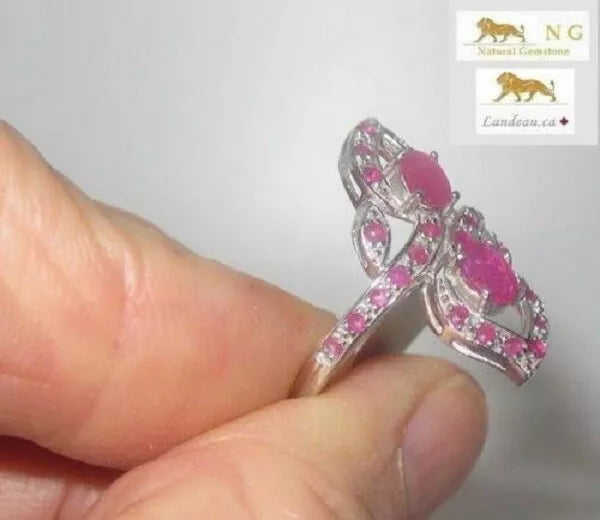 4.6 ct natural gems unique red ruby gold on sterling silver ring (9)