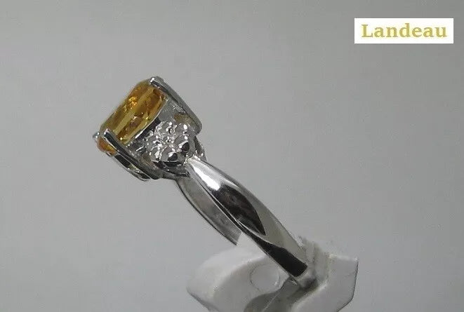 2.2 ct natural gem Citrine Oval Gold On Sterling Silver Ring (5.25)