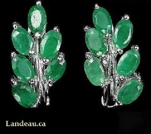 multi gems emerald leaf earrings