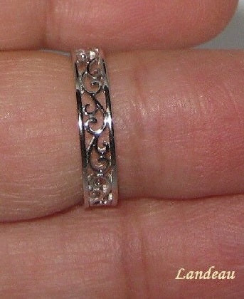 promise ring unique lady's sterling silver wedding band (7-8)