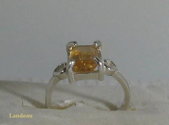 2.5 ct GENUINE royal imperial topaz sterling silver ring (6.5)