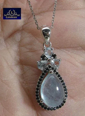 8.3 ct natural gems aquamarine -sky blue topaz - spinel  pendant 
