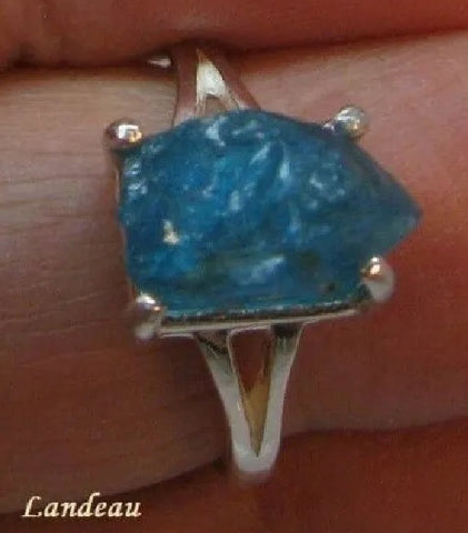 8.4 ct natural gem uncut flashing australian opal sterling silver ring (7.25)