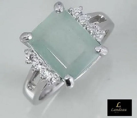 3.2 ct natural gem aquamarine gold on sterling sterling silver ring (6.5)