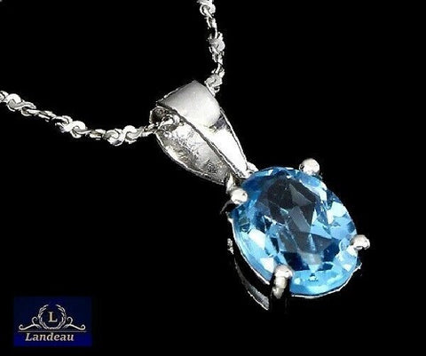 2.ct natural gem london blue topaz gold on sterling silver pendant