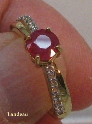 2.1 ct natural gems ruby & topaz yellow gold on s. silver ring (8)