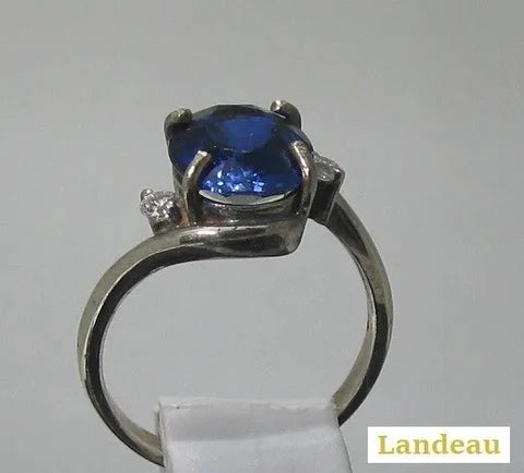4.84 ct natural gems kashmir blue sapphire with accent s. silver ring (7)