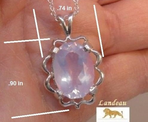 10.80 ct natural gem lavender amethyst sterling silver pendant and chain v