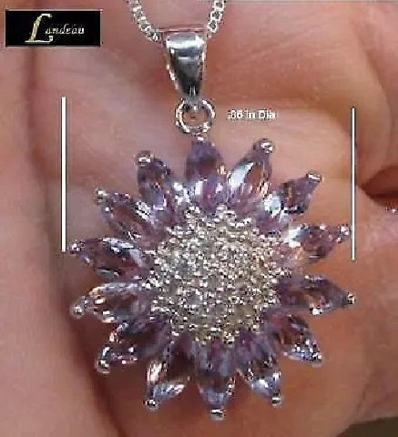 4.7 ct natural gems amethyst gold on sterling silver pendant v