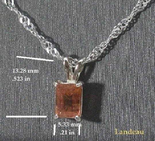 Rare 1.40 ct natural gem Reddish Royal Imperial Topaz Silver Pendant v