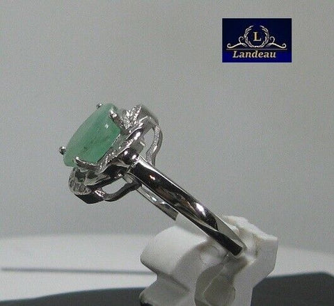 2.8 ct natural gem emerald gold on s. silver ring excellent quality (6) v