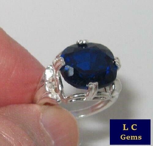 10.75 ct kashmir lab created sapphire blue sapphire silver ring (6)