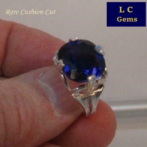 10.75 ct kashmir lab created sapphire blue sapphire silver ring (6)
