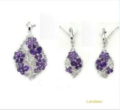 amethyst pendant and earring set